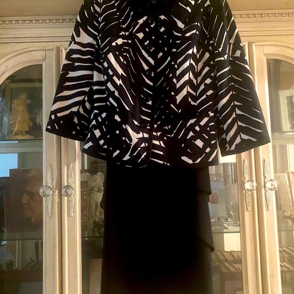 Black& White-jacket no label but stunning over sleeveless SS dress